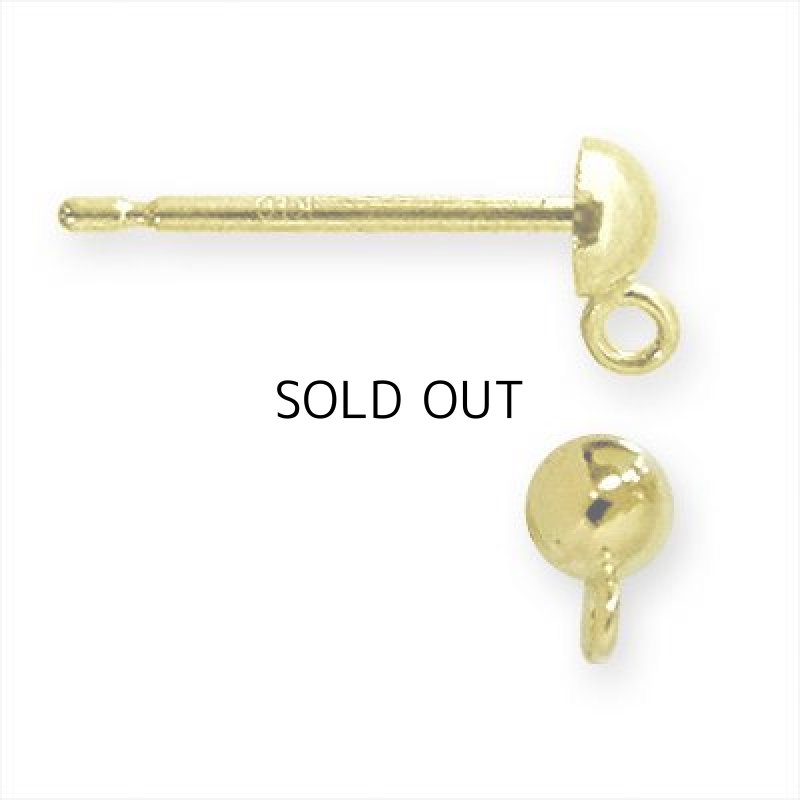 画像1: Ｋ１０ＹＧ ピアスポスト(ブラ) ０．６５ｘ２．５ｍｍ (1)