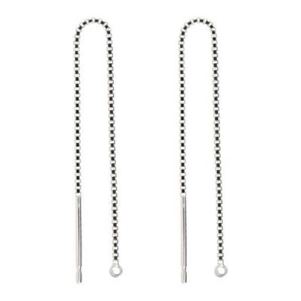 K10WG(Rh) チェーンピアス 6cm長 ベネチアン - アサオ