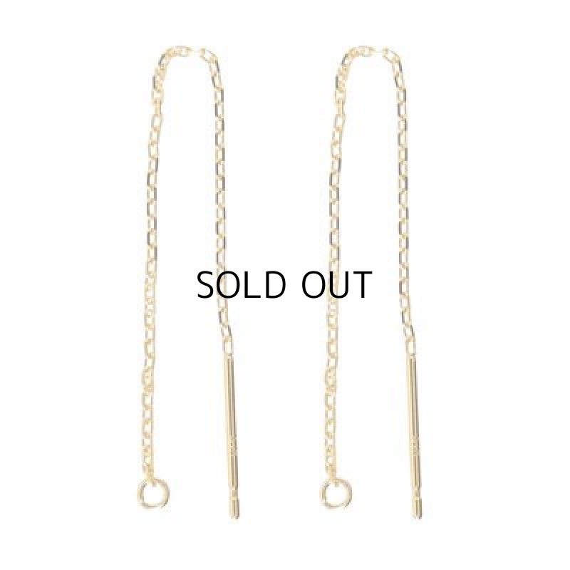 画像1: Ｋ１８　チェーンピアス ６ｃｍ長　カット小豆 (1)