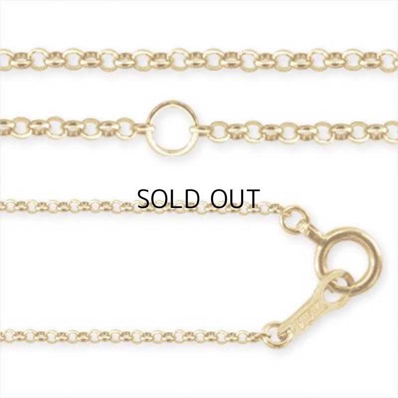 K10YG ネックレス 40cm 甲丸小豆 0.4mm