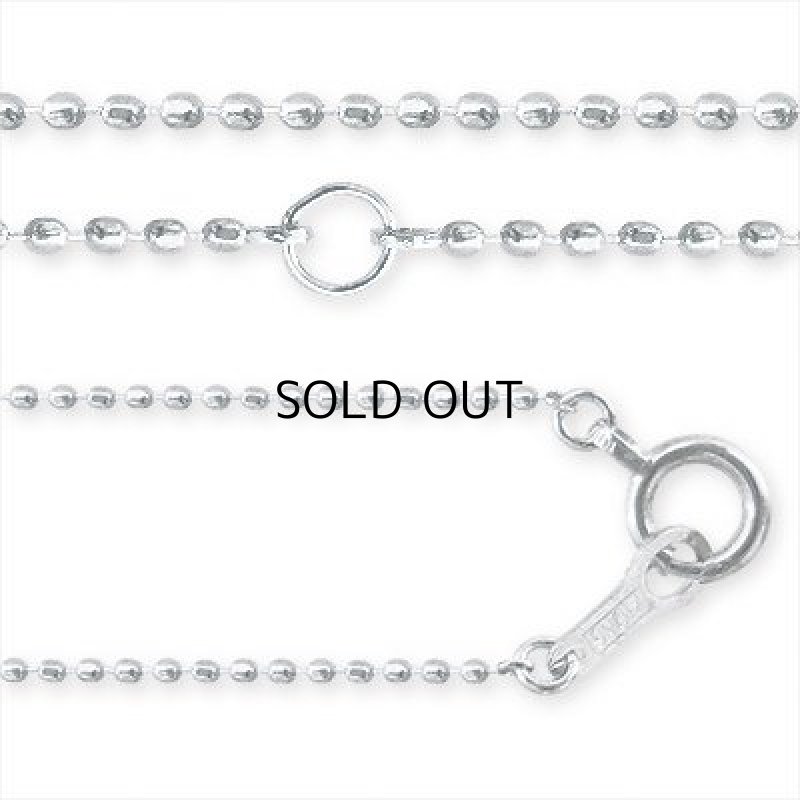 K10WG（Rh） ネックレス 40cm カットボール 0.8mm幅