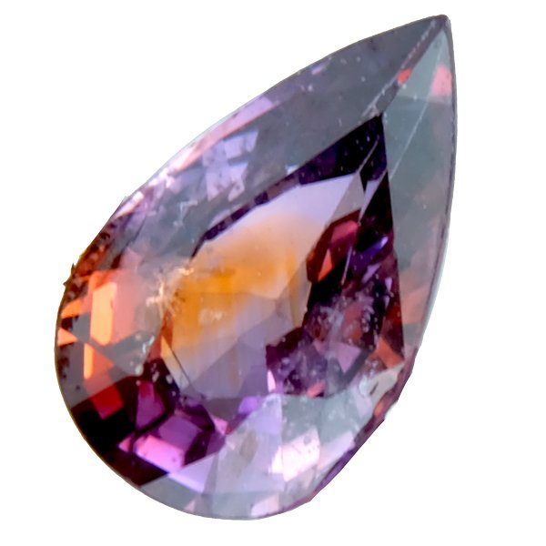 パープルサファイア(オレンジ) ペアシェイプカット 4.7x7.6mm