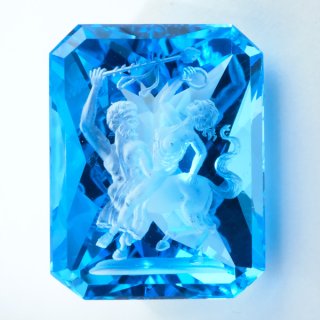 406 14kgfオクタゴンコンケーブ大粒クリスタルとブルートパーズのチャーム 406 14kgfオクタゴンコンケーブ大粒クリスタルとブルートパーズ