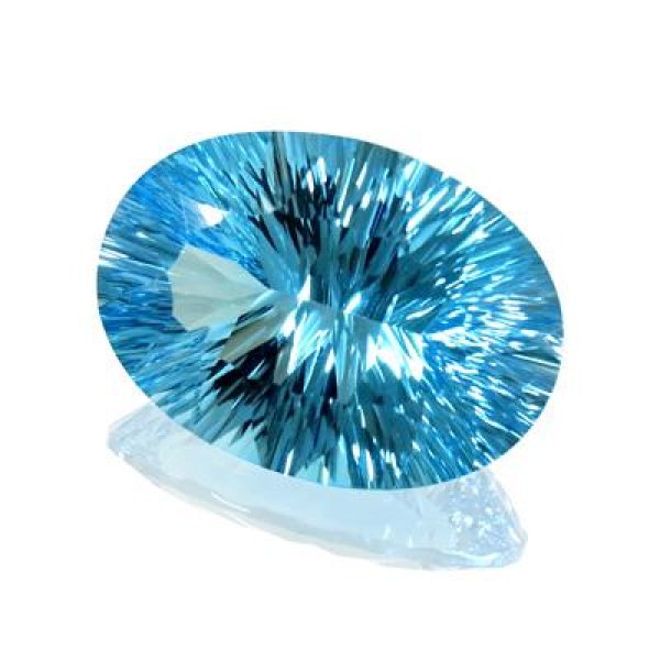 ブルートパーズ オーバルコンケーブカット 18.9x24.6mm - アサオ工芸