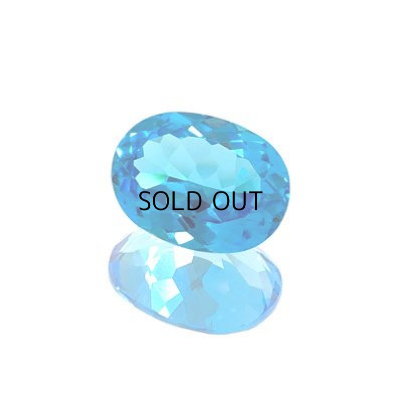 画像1: ブルートパーズ(スイス) オーバルカット 12x16mm (1)