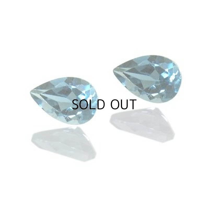 画像1: ブルートパーズ(ロンドン) ペアシェイプカット 3x4mm (1)