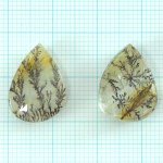 画像1: デンドリティッククォーツ ペアシェイプ 長辺17-18mm (1)