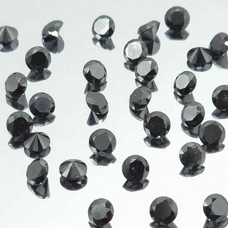 画像1: ブラックダイヤモンド(トリート) ラウンドブリリアント 3.1-3.2mm (1)