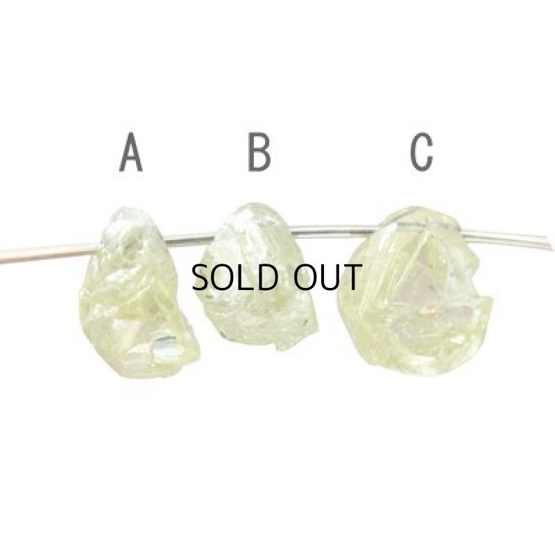 画像1: イエローダイヤモンド 原石ビーズ (1)