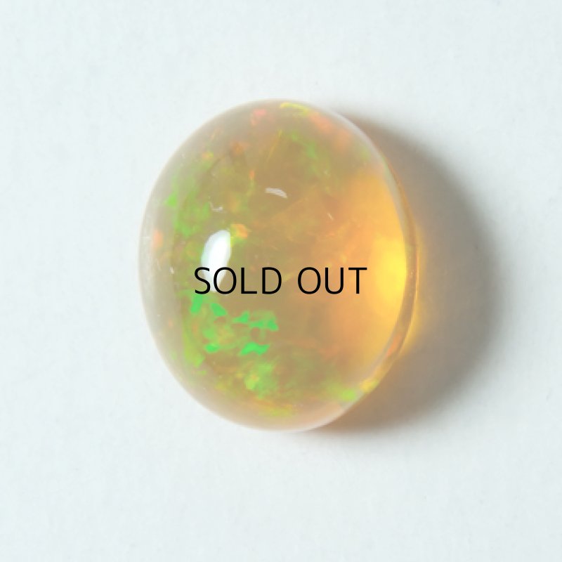 画像2: ファイアオパール オーバルカボ 6.8x8.1mm (2)