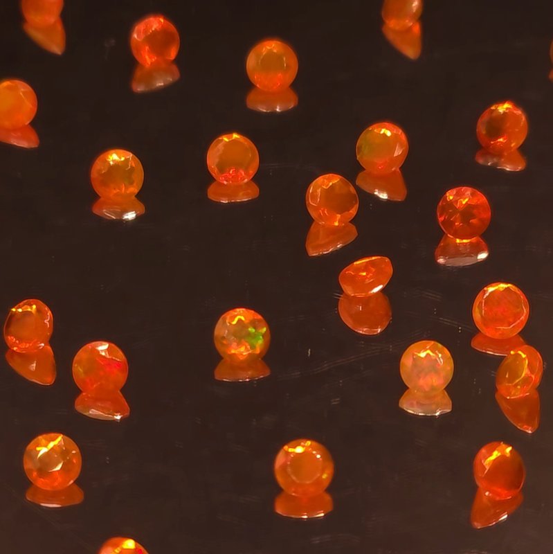 画像1: ファイアオパール ラウンドカット 3mm (1)