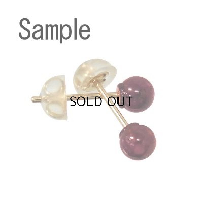 画像2: ガーネット 丸玉(片穴) 5-5.5mm (2)