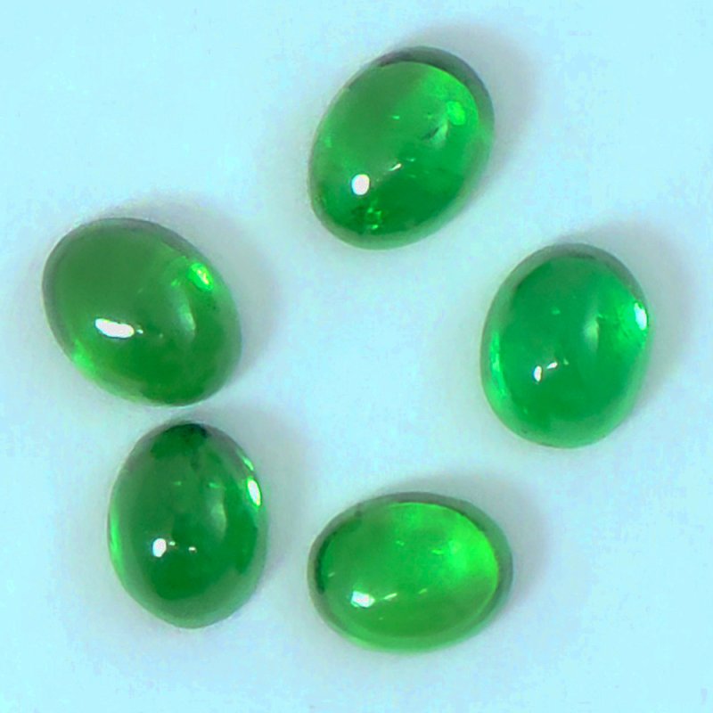 画像1: グリーンガーネット オーバルカボ 3x4mm (1)