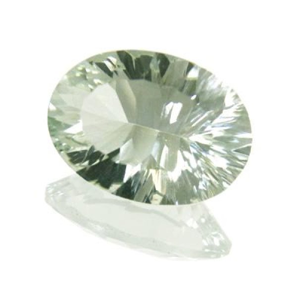 グリーンクォーツ オーバルコンケーブカット 10x14mm - アサオ