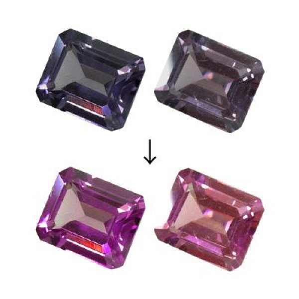 合成コランダム(カラーチェンジ) オクタゴンカット 8x10mm - アサオ