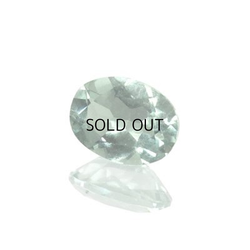 画像1: 合成グリーンクォーツ オーバルカット 6x8mm (1)