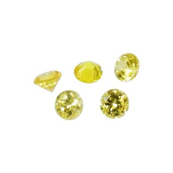 合成イエローサファイア ラウンドカット 3mm - アサオ工芸