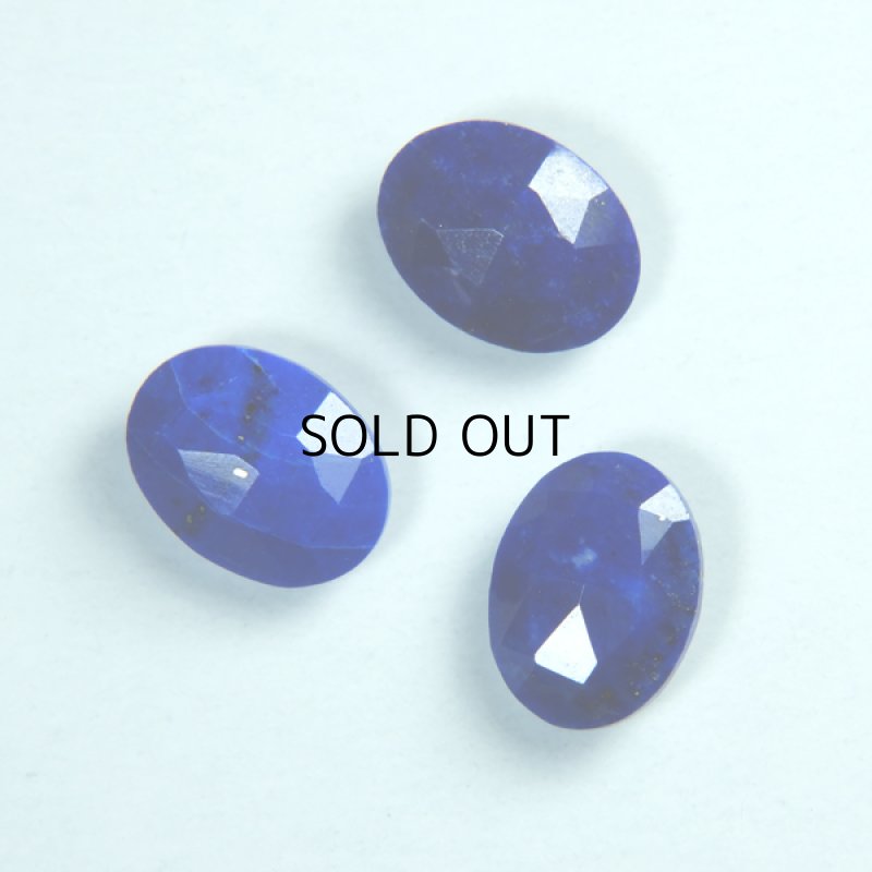 画像2: ラピスラズリ オーバルダブルローズカット 6x8mm (2)