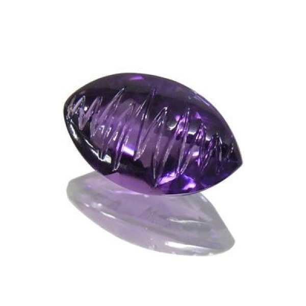 アメシスト(アカソ) マーキス(カービング) 9.7x16.1mm - アサオ工芸