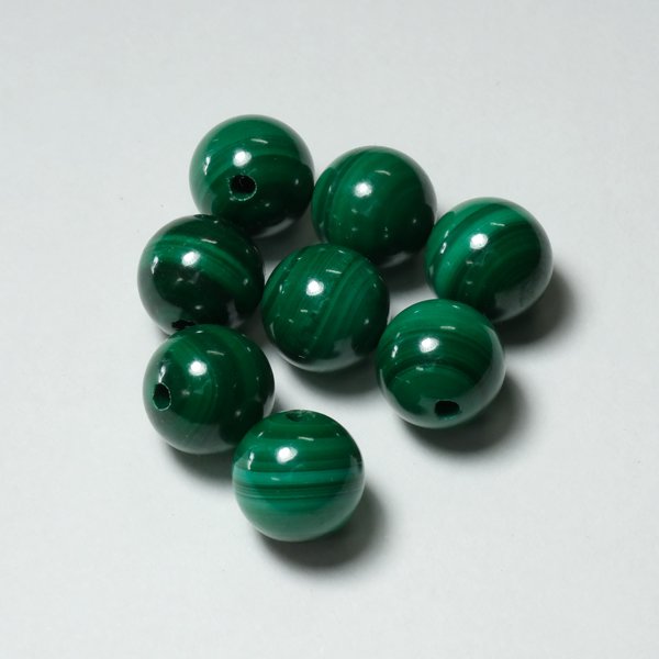 マラカイト 丸玉(片穴) 7-7.5mm - アサオ工芸オンラインショップ