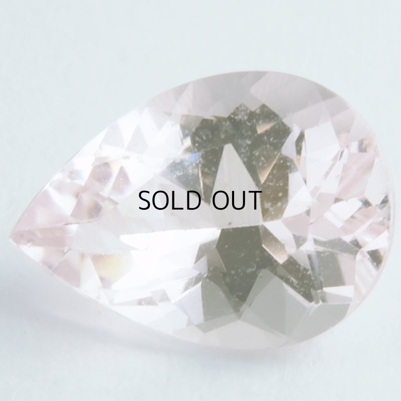 画像1: モルガナイト ペアシェイプカット 6.7x9.5mm (1)