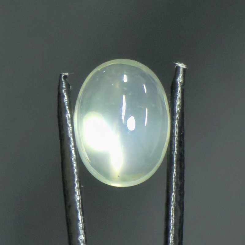 画像1: グリーンムーンストーン オーバルカボ 9.1x12.1mm (1)