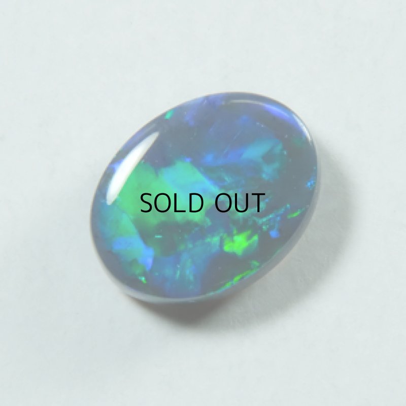 画像2: ブラックオパール オーバルカボ 5.9x7.6mm (2)