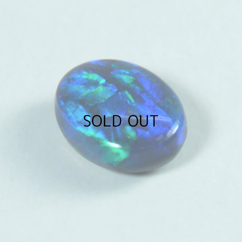 画像2: ブラックオパール オーバルカボ 5.9x7.5mm (2)