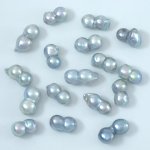 画像1: アコヤ真珠(ナチュラルブルー) ツイン(無穴) 7-9mm (1)