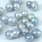 画像2: アコヤ真珠(ナチュラルブルー) ツイン(無穴) 7-9mm (2)