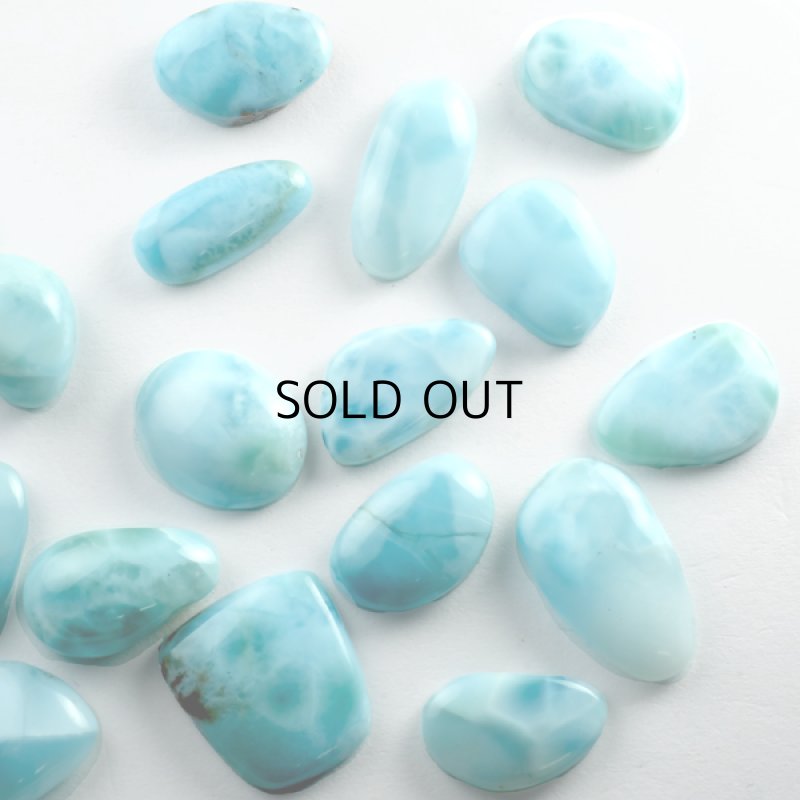 画像1: ラリマー(ペクトライト) ファンシーカボ 10-14mm (1)