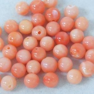 ピンクサンゴ 丸玉(片穴) 7.5-8.5mm - アサオ工芸オンライショップ