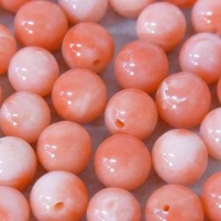 ピンクサンゴ 丸玉(片穴) 7.5-8.5mm - アサオ工芸オンライショップ