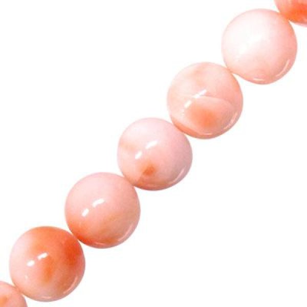ピンクサンゴ 丸玉連(35-40CM) 6.5-7.5mm - アサオ工芸オンライショップ