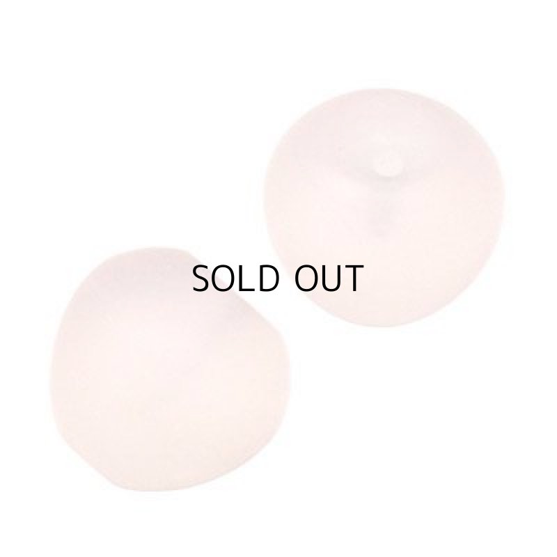 画像1: ローズクォーツ(フロスト) アップル(片穴) 8.5x9mm (1)