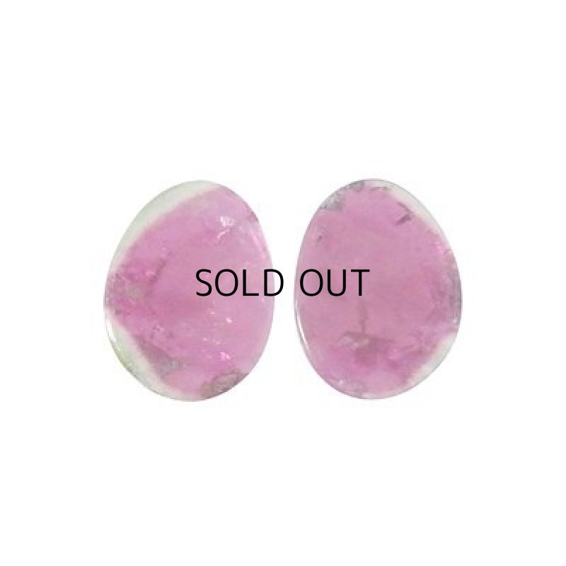 画像1: ピンクトルマリン 原石スライス 8.7x11.2mm (1)