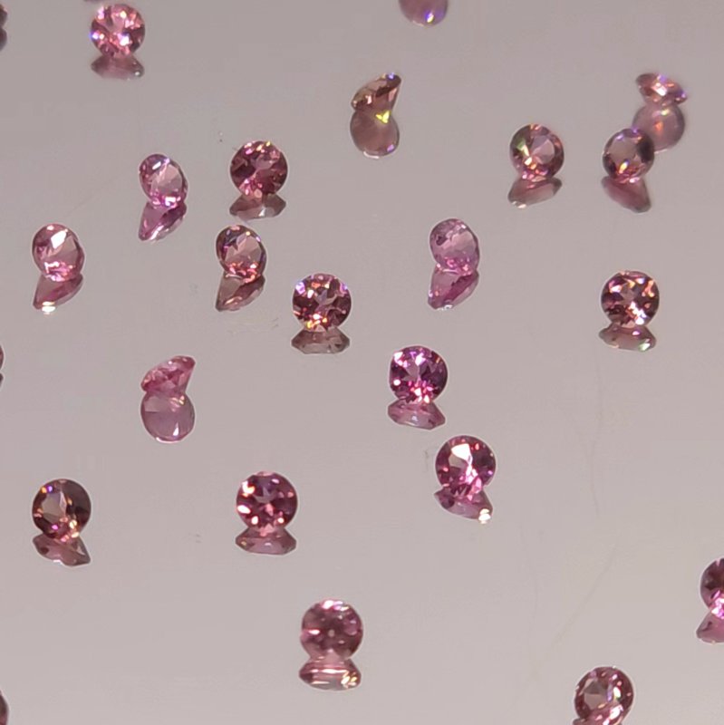 画像1: ピンクトルマリン(B級) ラウンドカット 2mm (1)