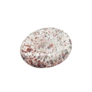 ヘマタイトinクォーツ オーバルカボ 12.6x20.2mm - アサオ工芸