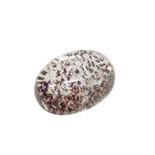 ヘマタイトinクォーツ オーバルカボ 12.6x20.2mm - アサオ工芸