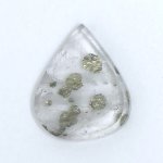 画像1: パイライトＩＮクォーツ ペアシェイプ 14.2x17.5mm (1)