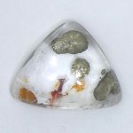 画像1: パイライトＩＮクォーツ トリリアントカボ 14.2x17.7mm (1)