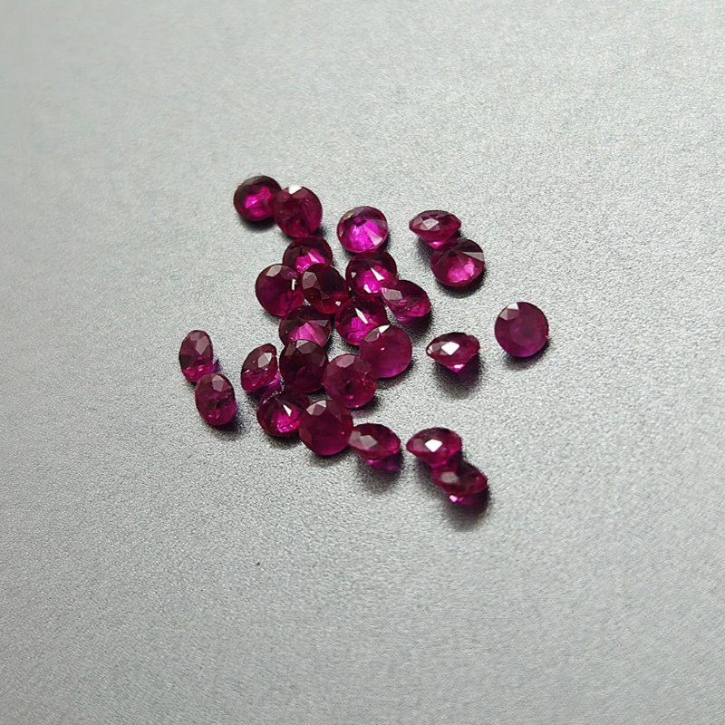 画像1: ルビー ダイヤカット 2mm (1)