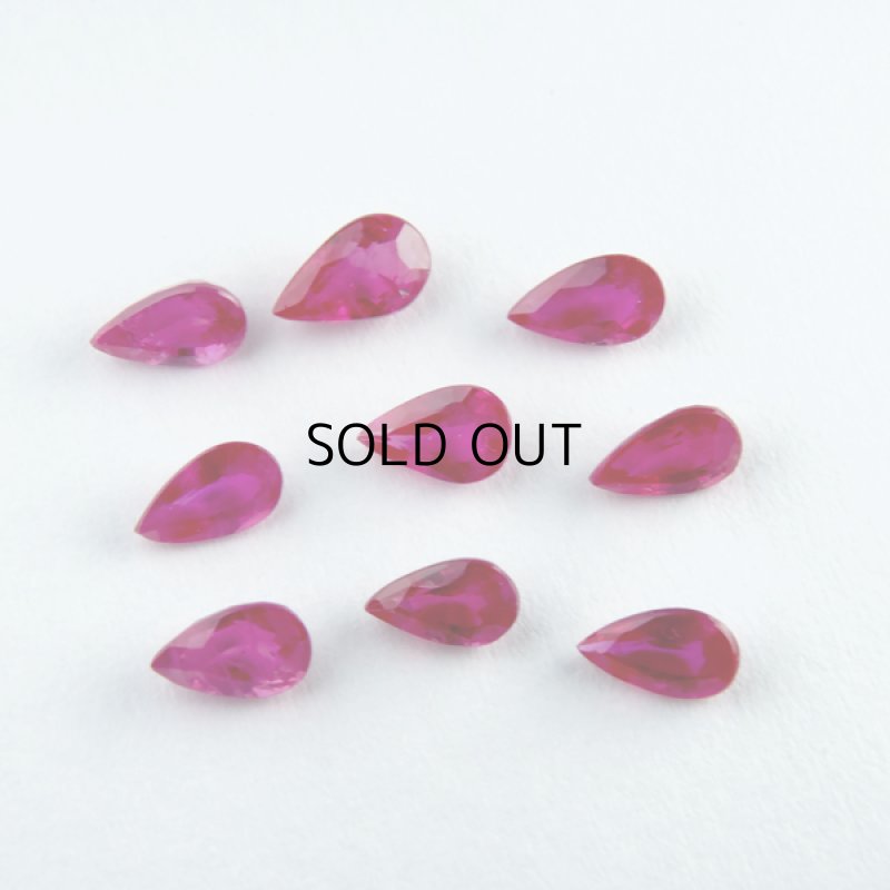 画像1: ルビー ペアシェイプカット 3x5mm (1)