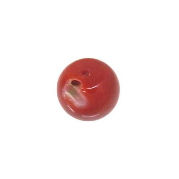 赤サンゴ(血赤) 丸玉3／4(片穴) 9.2mm - アサオ工芸オンライショップ