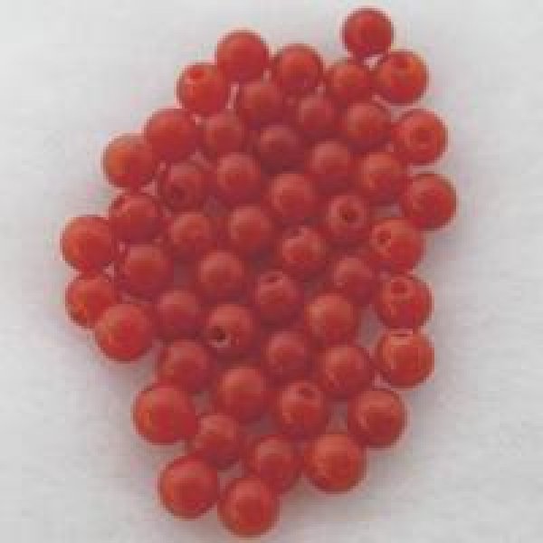 赤サンゴ 丸玉(片穴) 3.5-4mm - アサオ工芸オンライショップ
