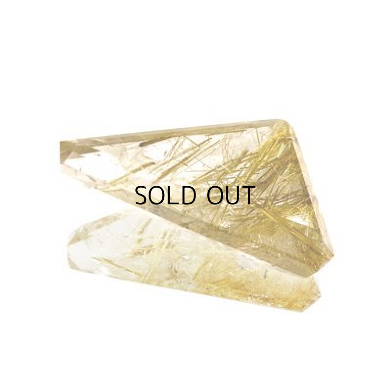 画像2: ルチレイテッドクォーツ トライアングル(スミキリ) 23.8x31.4mm (2)