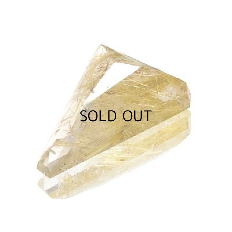 画像3: ルチレイテッドクォーツ トライアングル(スミキリ) 23.8x31.4mm (3)