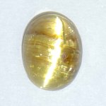 画像1: ルチルクォーツキャッツアイ オーバルカボ 6.6x8.3mm (1)