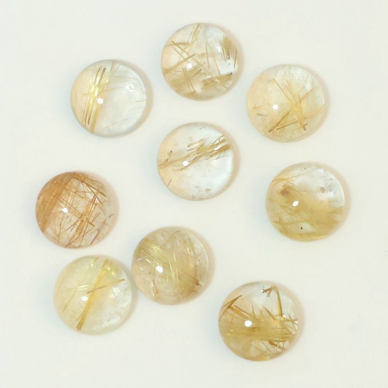 画像1: ルチレイテッドクォーツ ラウンドカボ 10mm (1)