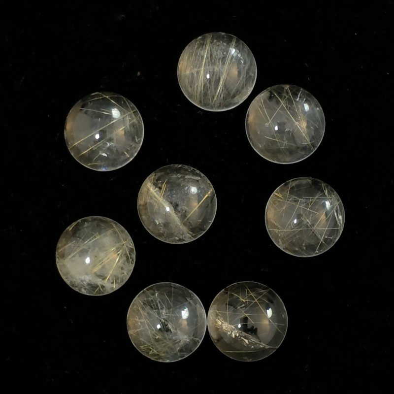 画像2: ルチレイテッドクォーツ(針少) ラウンドカボ 10mm (2)